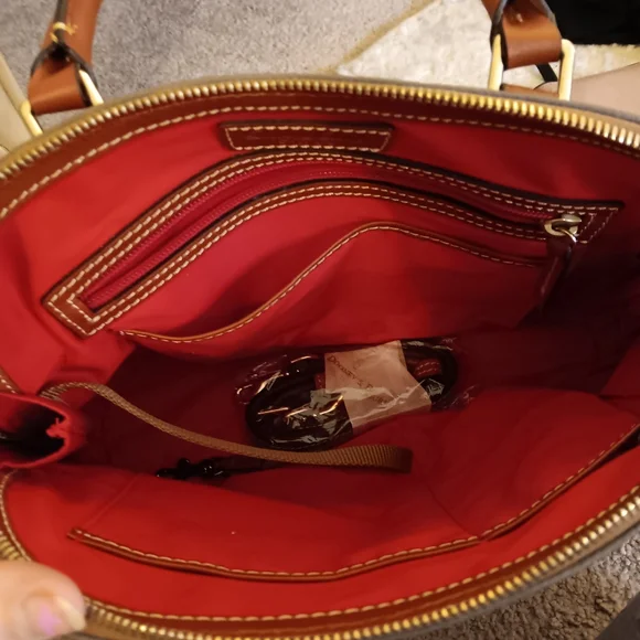 Dooney & Bourke Gray Satchel with Brown Accents - Picture 7 of 10